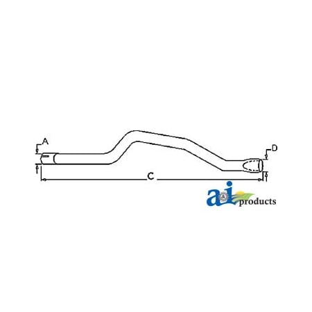 A & I Products Horizontal Tailpipe 1" x1" x1" A-313810